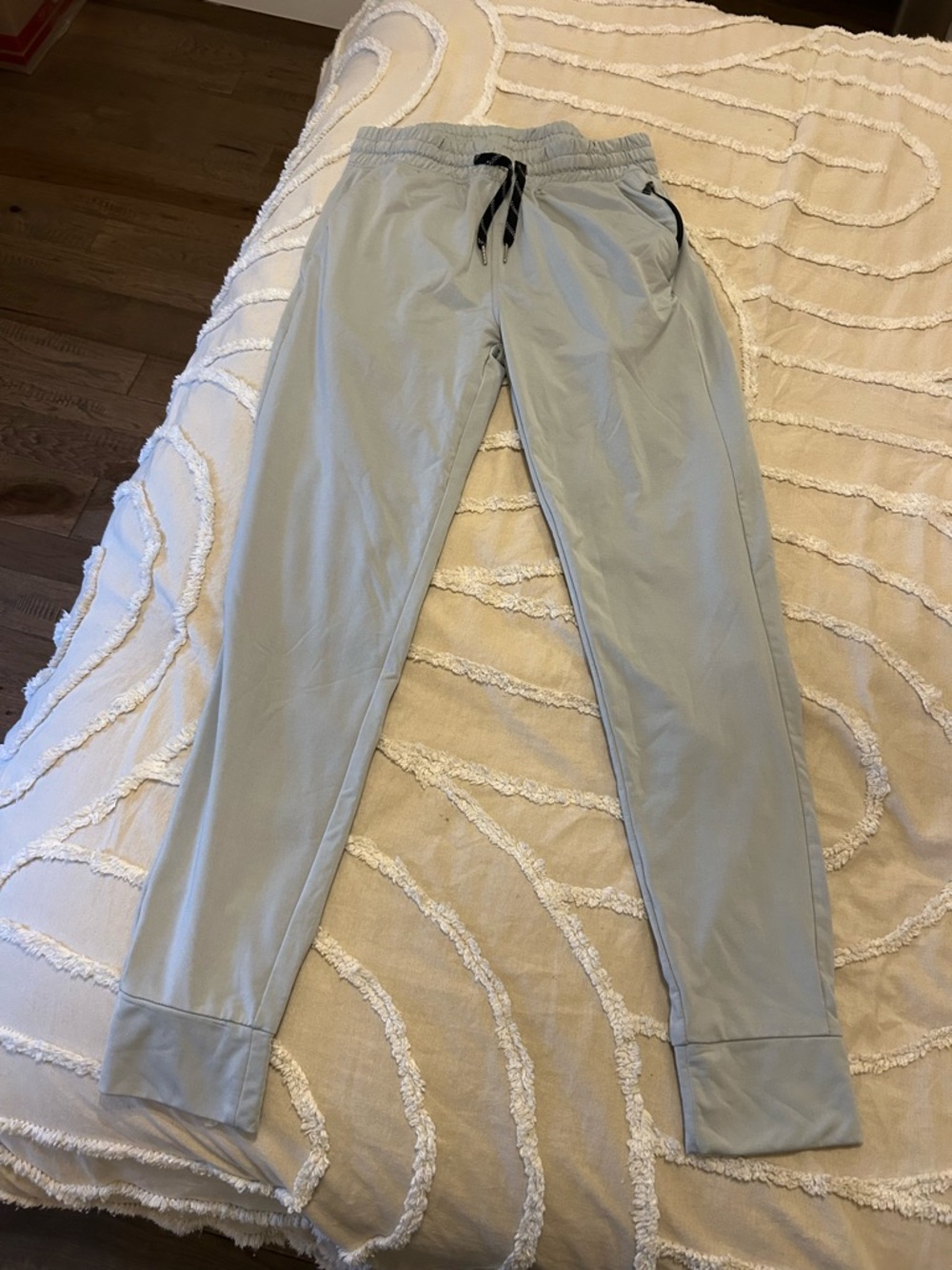 Men's Light Gray Jogger Sweatpants - Casual Pull-On Comfort - Picture 2 of 7